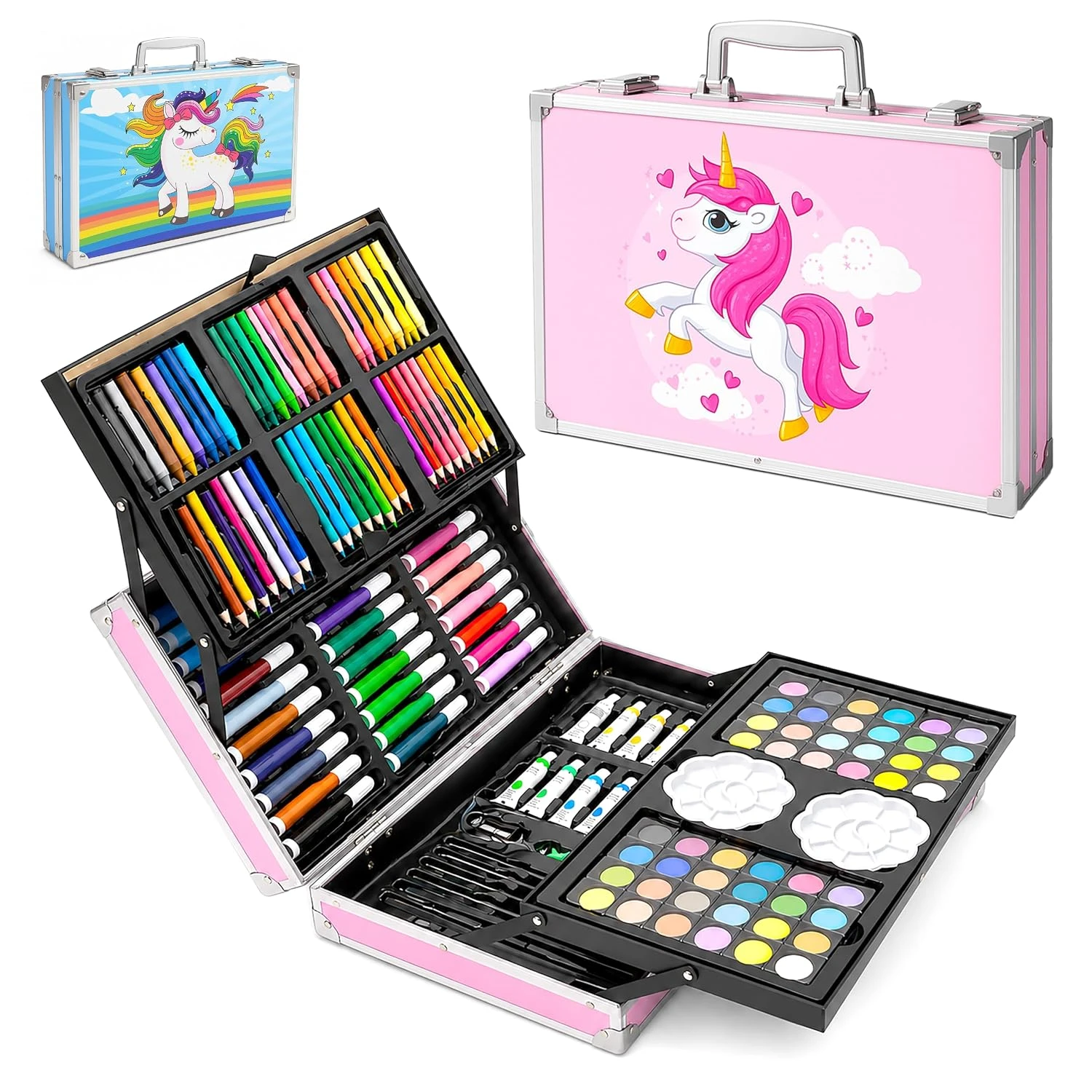 VGRASSP 100+ Pcs Unicorn Theme Drawing and Painting Kit Toy for Kids