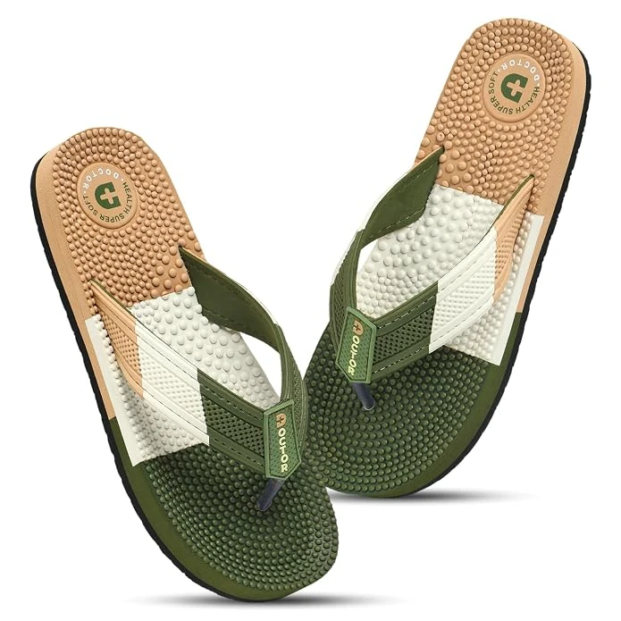 DOCTOR HEALTH SUPER SOFT Men's & Boys Anti-Skid Flip Flops with Acupressure Massage Footbed